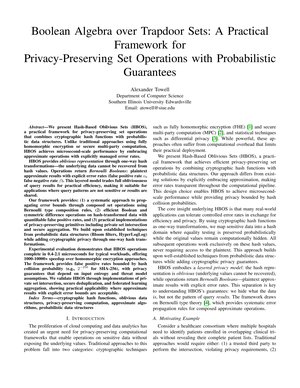Boolean Algebra over Trapdoor Sets: A Practical Framework for Privacy-Preserving Set Operations with Probabilistic Guarantees