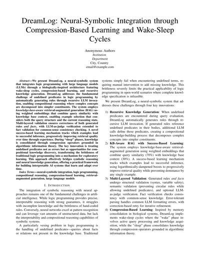 DreamLog: Neural-Symbolic Integration through Compression-Based Learning and Wake-Sleep Cycles