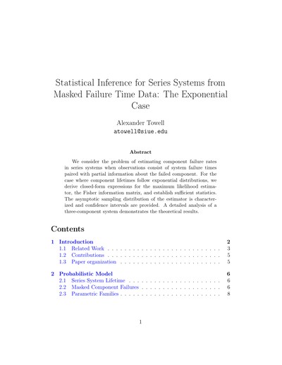 Statistical Inference for Series Systems from Masked Failure Time Data: The Exponential Case