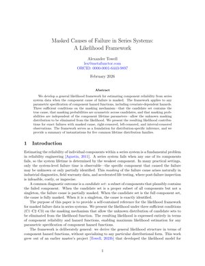 Masked Causes of Failure in Series Systems: A Likelihood Framework