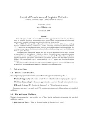 Statistical Foundations and Empirical Validation