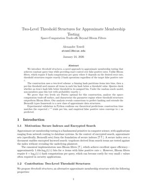 Two-Level Threshold Structures for Approximate Membership Testing