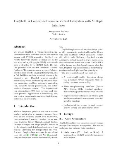 DagShell: A Content-Addressable Virtual Filesystem with Multiple Interface Paradigms